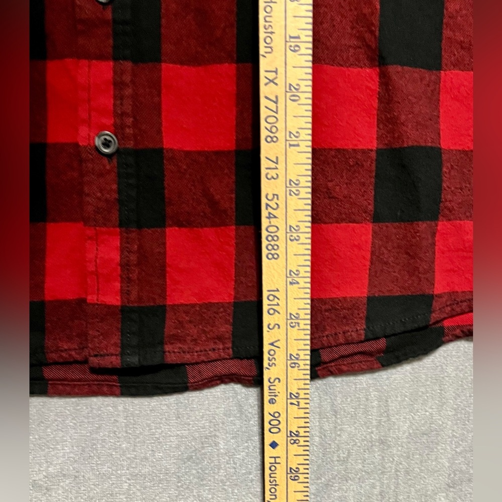 Eddie‎ Bauer Buffalo Red Black Checkered Button Flannel Shirt Men’s Size Large - Picture 5 of 8